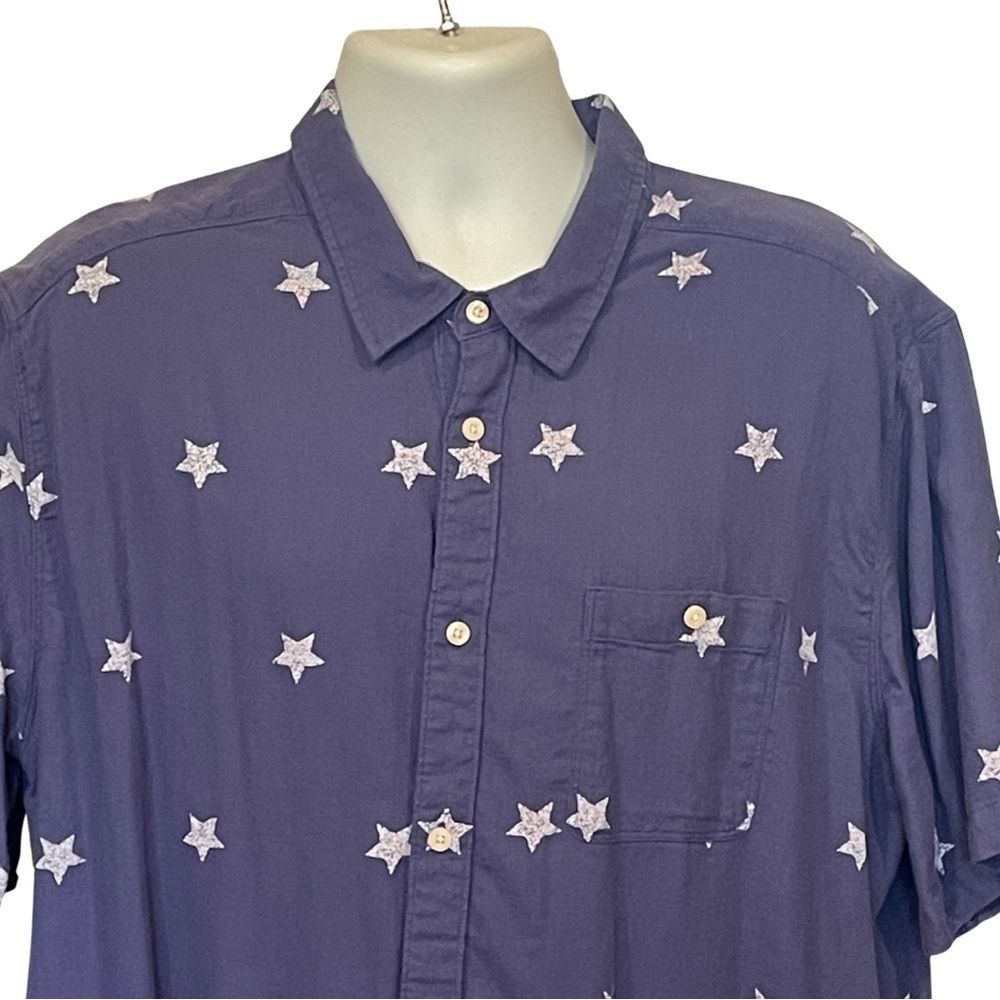 Falls Creek Men's Casual Star Print Shirt - Dark Blue XXL - Picture 3 of 7